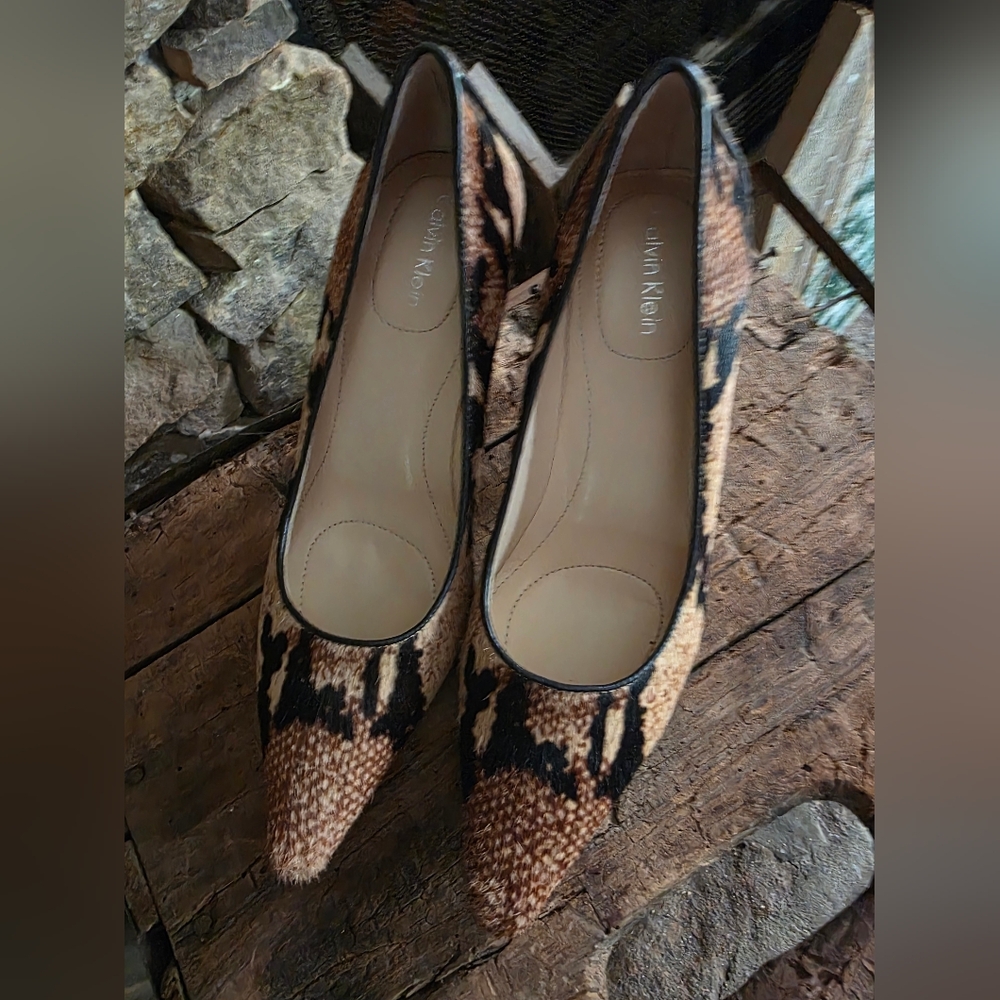 Calvin Klein Animal Print Heels